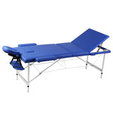 Vidaxl inklapbare massagetafel 3 zones met aluminium frame (blauw)