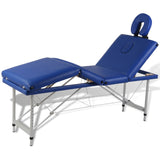 Vidaxl massagetafel inklapbaar met aluminium frame (vier delen blauw)