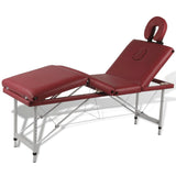 Vidaxl massagetafel inklapbaar met aluminium frame (vier delen rood)