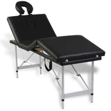 Vidaxl massagetafel met 4 zones inklapbaar aluminum frame zwart