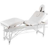 Vidaxl massagetafel inklapbaar met aluminium frame (vier delen crèmewit)