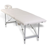 Vidaxl massagetafel inklapbaar met aluminium frame (vier delen crèmewit)