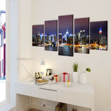 Vidaxl canvas muurdruk set kleurrijke york skyline 200 x 100 cm