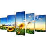 Vidaxl canvas muurdruk print zonnebloem 200 x 100 cm