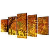 VidaXL Canvas muurdruk print set esdoorn 200 x 100 cm