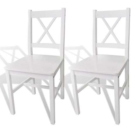 Vidaxl eetkamerstoelen 2 st grenenhout wit