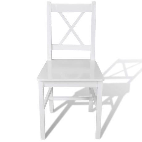 Vidaxl eetkamerstoelen 2 st grenenhout wit
