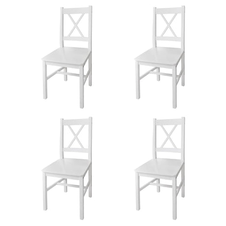 Vidaxl eetkamerstoelen 4 st grenenhout wit