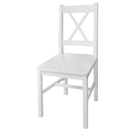 Vidaxl eetkamerstoelen 4 st grenenhout wit