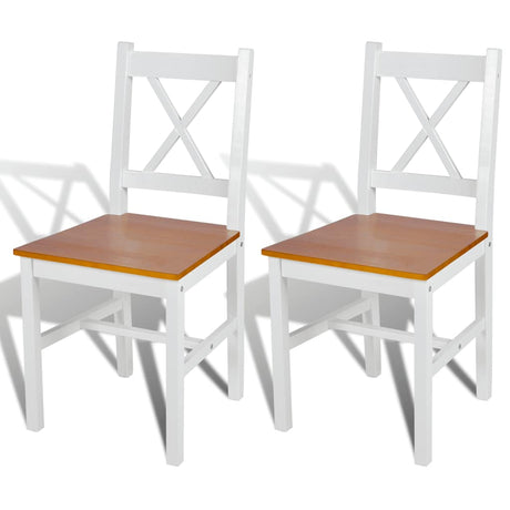 Vidaxl eetkamerstoelen 2 st grenenhout wit