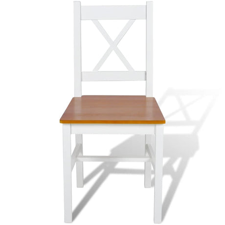 Vidaxl eetkamerstoelen 2 st grenenhout wit