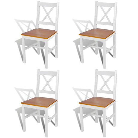 Vidaxl eetkamerstoelen 4 st grenenhout wit