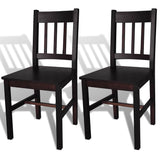Vidaxl eetkamerstoelen 2 st grenenhout donkerbruin