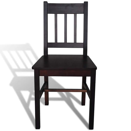 Vidaxl eetkamerstoelen 4 st grenenhout donkerbruin