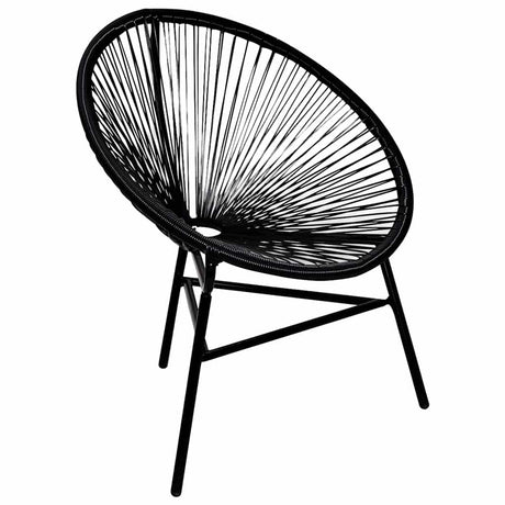 Vidaxl tuinmaanstoel poly rattan zwart