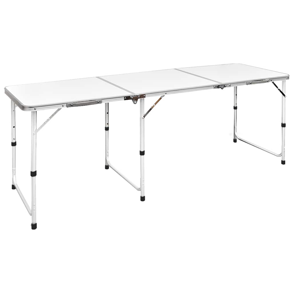 Vidaxl campingtafel inklapbaar en verstelbaar in hoogte aluminium 180 x 60 cm