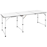 Vidaxl campingtafel inklapbaar en verstelbaar in hoogte aluminium 180 x 60 cm