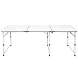 Vidaxl campingtafel inklapbaar en verstelbaar in hoogte aluminium 180 x 60 cm