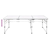 Vidaxl campingtafel inklapbaar en verstelbaar in hoogte aluminium 180 x 60 cm