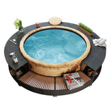 VidaXL Hottub-ombouw poly rattan zwart