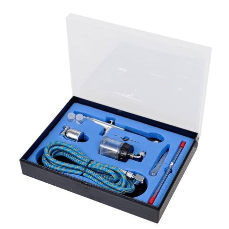 Vidaxl airbrush set met glazen beker 0,2 0,3 0,5 mm mondstukken