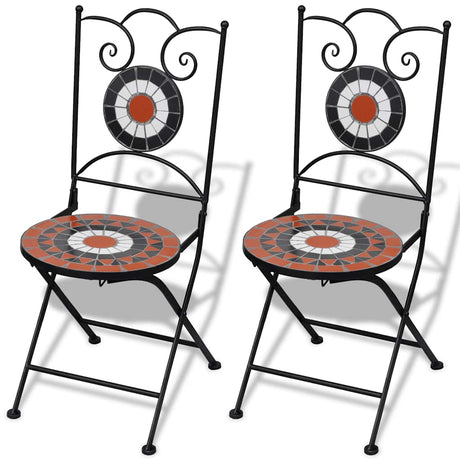 Vidaxl bistrostoelen inklapbaar 2 st keramiek terracottakleurig en wit