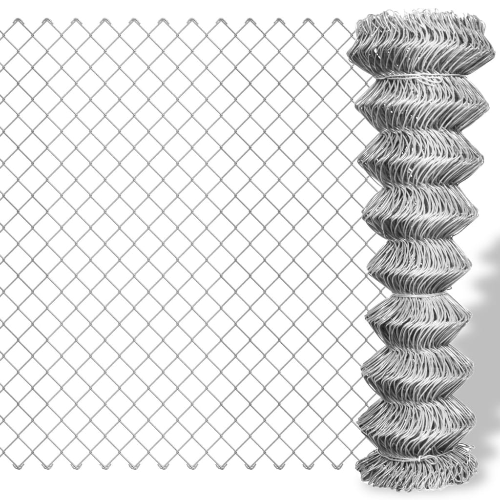 Vidaxl gaashek 25x1,25 m gegalvaniseerd staal zilverkleurig