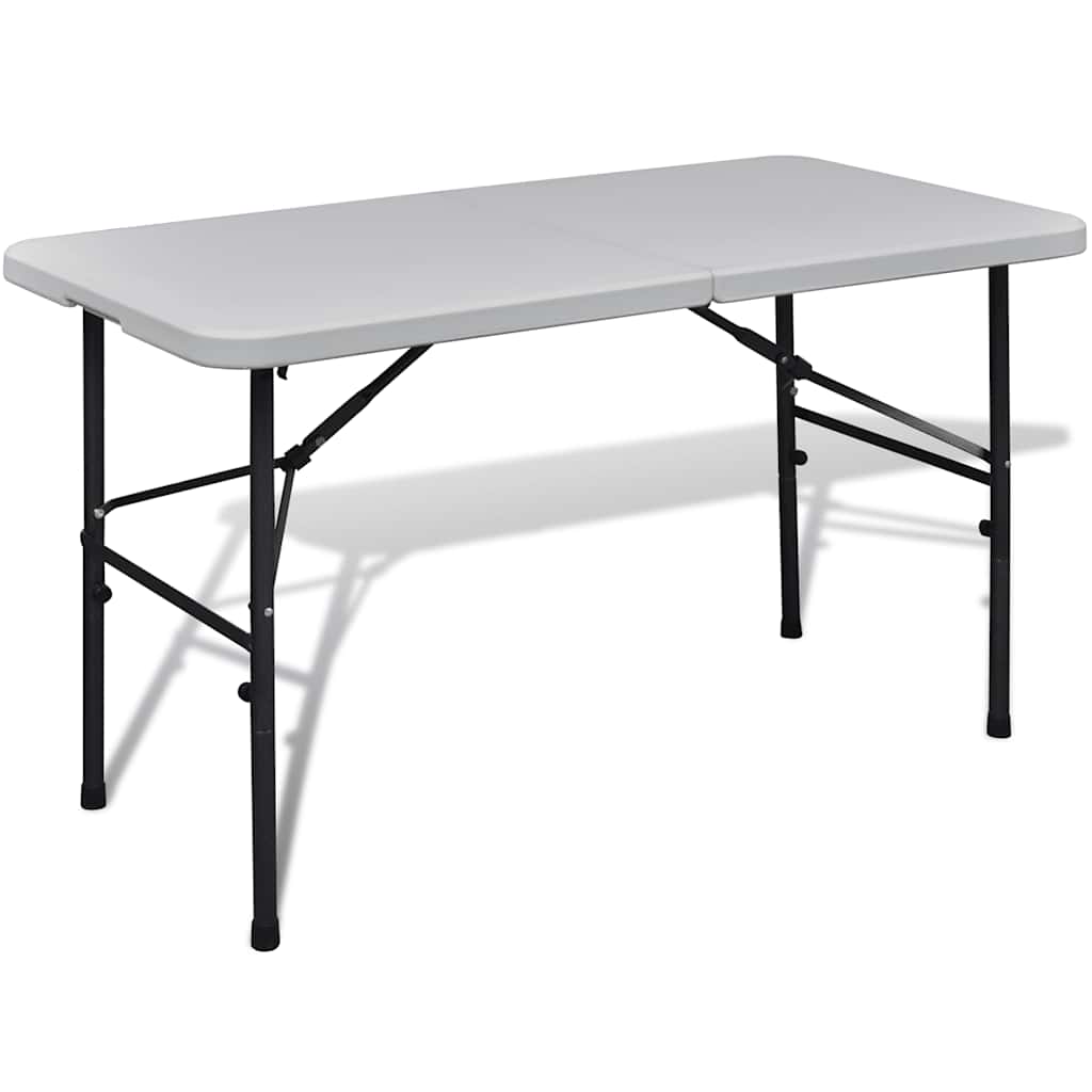 Vidaxl klaptafel voor buiten 122 cm hdpe wit