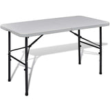 Vidaxl klaptafel voor buiten 122 cm hdpe wit