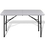 Vidaxl klaptafel voor buiten 122 cm hdpe wit
