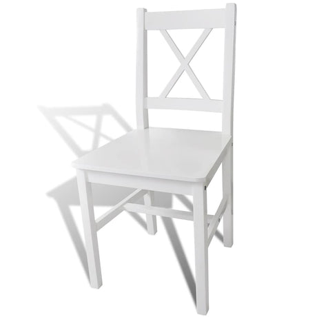 Vidaxl eetkamerstoelen 6 st grenenhout wit
