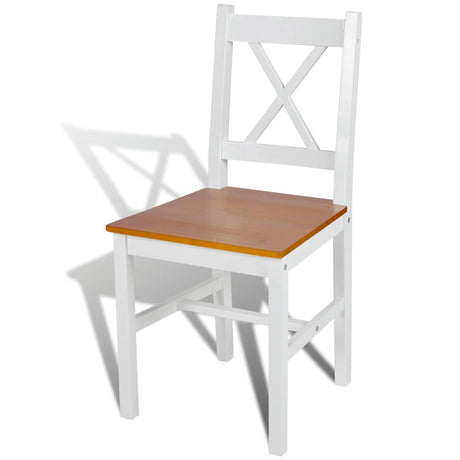 Vidaxl eetkamerstoelen 6 st grenenhout wit