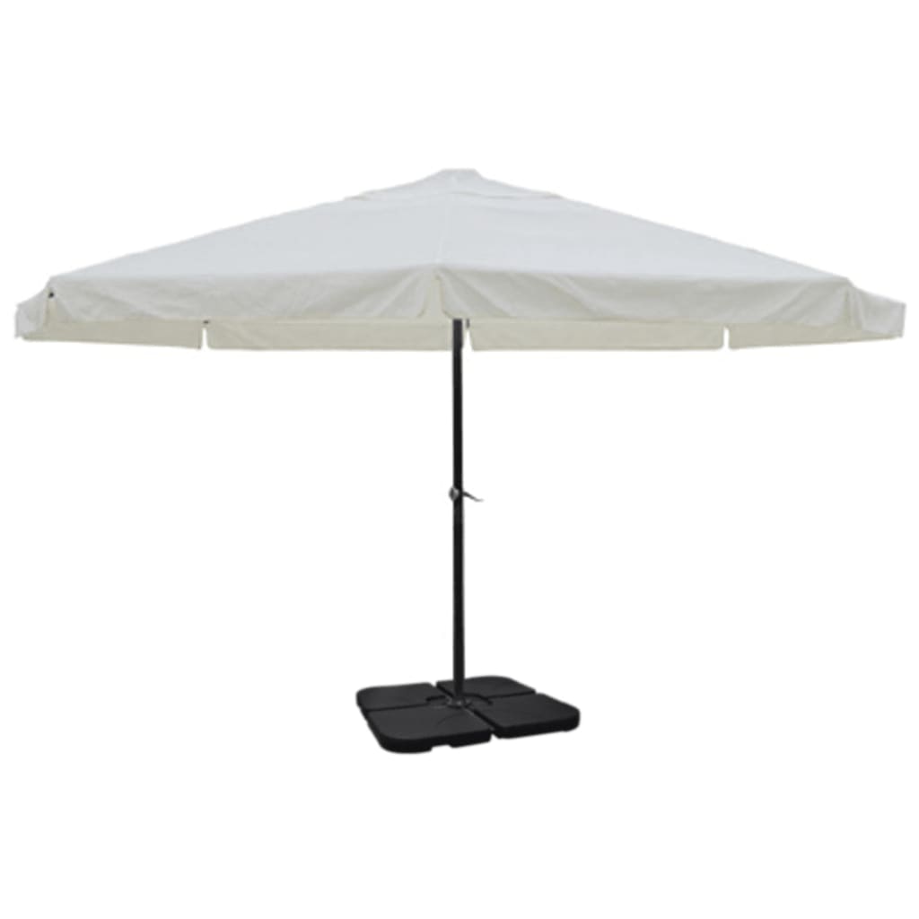 VidaXL Parasol met draagbare voet aluminium (wit)