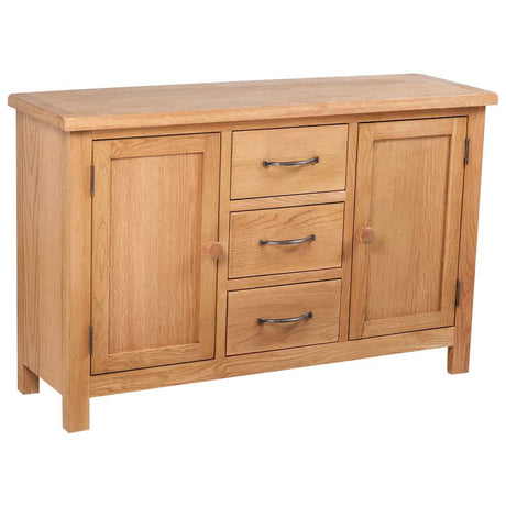 Vidaxl dressoir met 3 lades 110x33,5x70 cm massief eikenhout