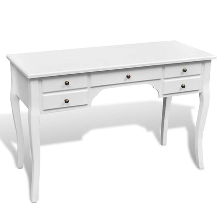 Vidaxl bureau met gebogen poten en 5 lades franse stijl