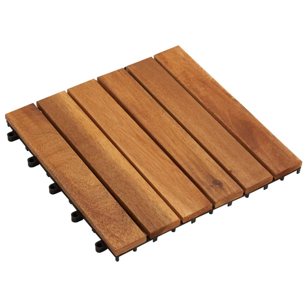 VidaXL Terrastegels verticaal patroon 30 x 30 cm Acacia set van 30