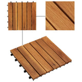 VidaXL Terrastegels verticaal patroon 30 x 30 cm Acacia set van 30