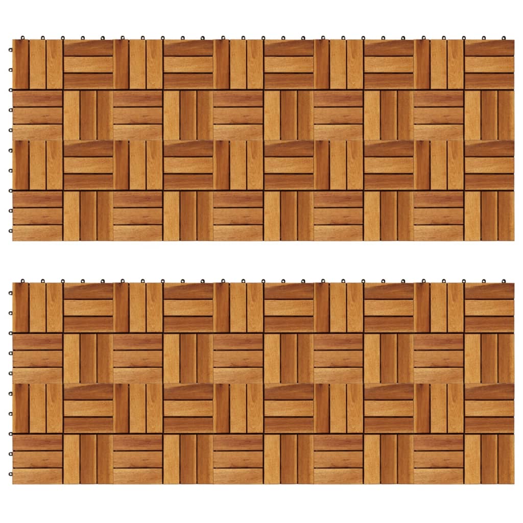 VidaXL Terrastegels 30 x 30 cm Acacia set van 20