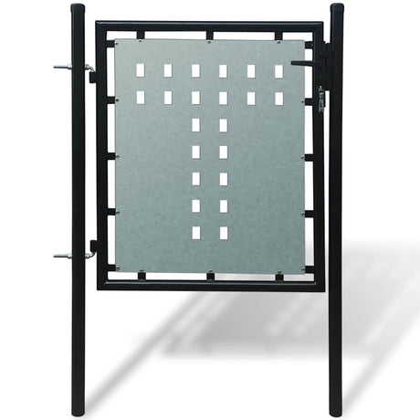 Vidaxl zwarte enkele deur schuttingpoort 100x75 cm