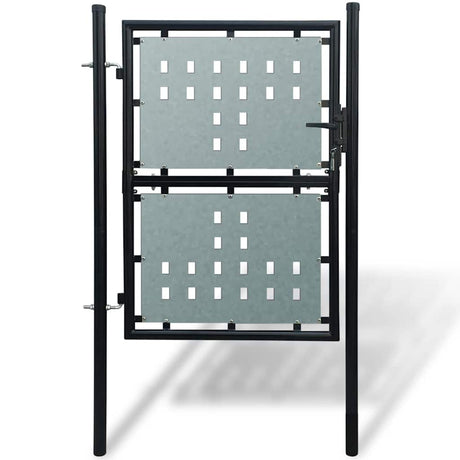 Vidaxl zwarte enkele deur schuttingpoort 100x150 cm