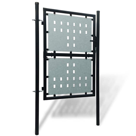 Vidaxl zwarte enkele deur schuttingpoort 100x150 cm
