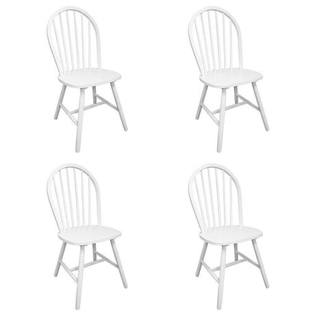 Vidaxl eetkamerstoelen 4 st massief rubberwood wit