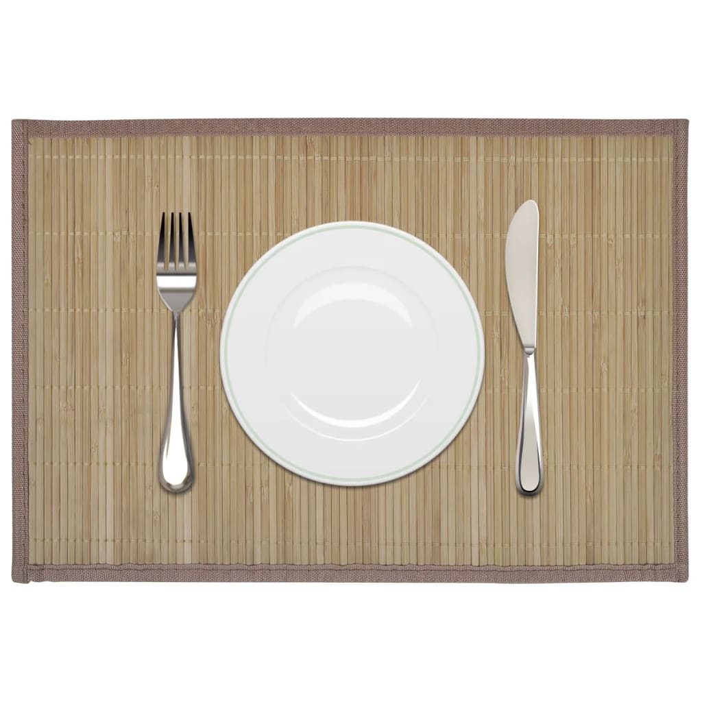 VidaXL 6 st Placemats 30x45 cm bamboe bruin