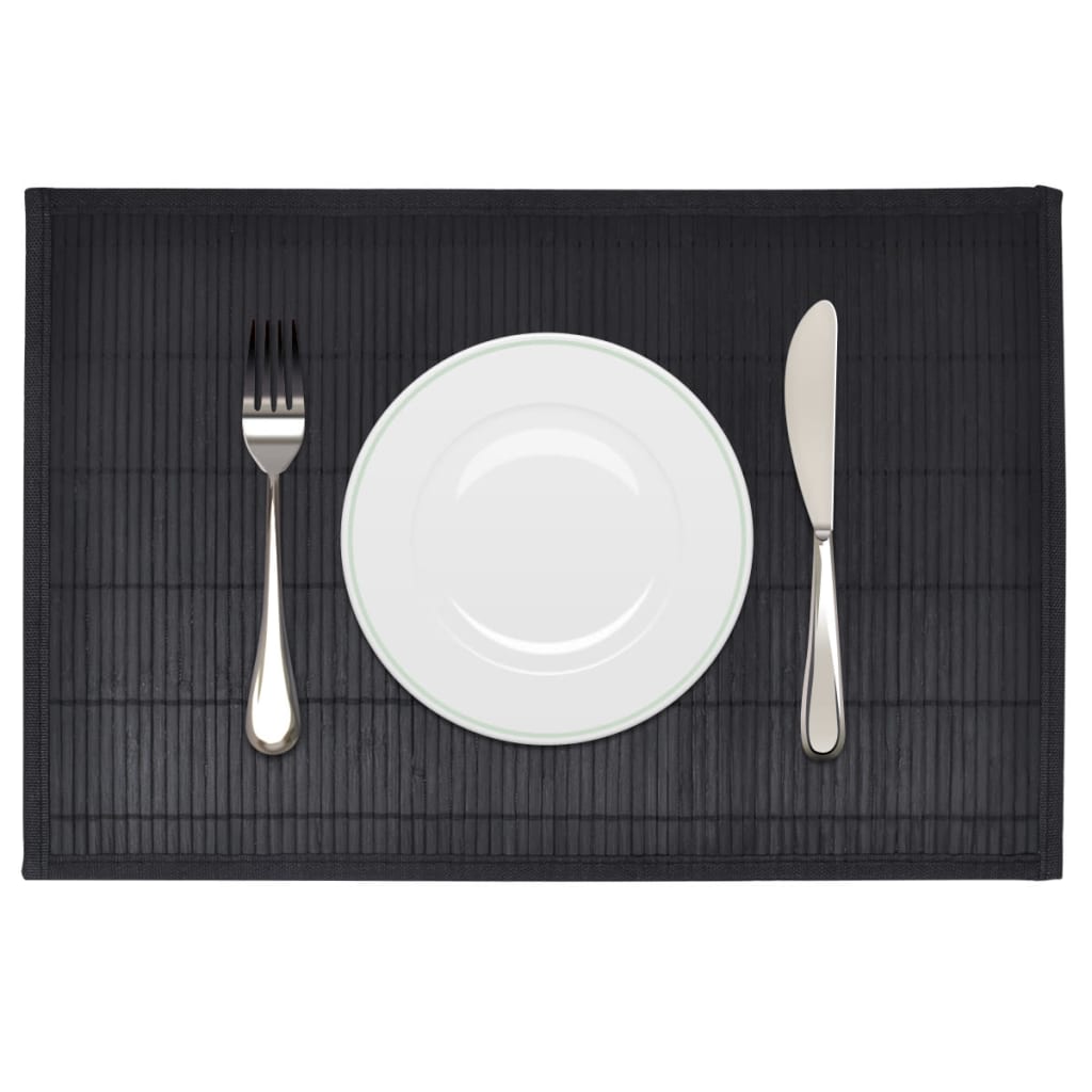 Vidaxl 6 placemats bamboe 30 x 45 cm zwart