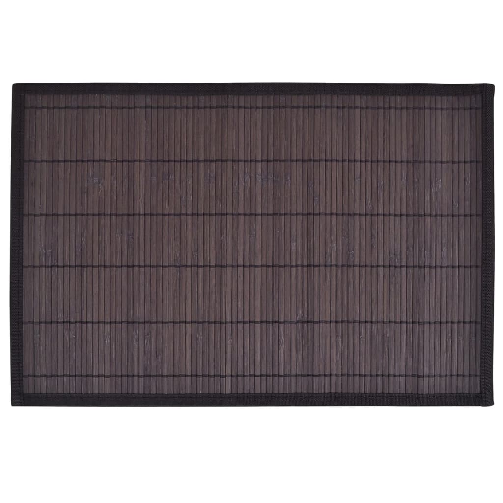 VidaXL 6 Placemats bamboe 30 x 45 cm donkerbruin