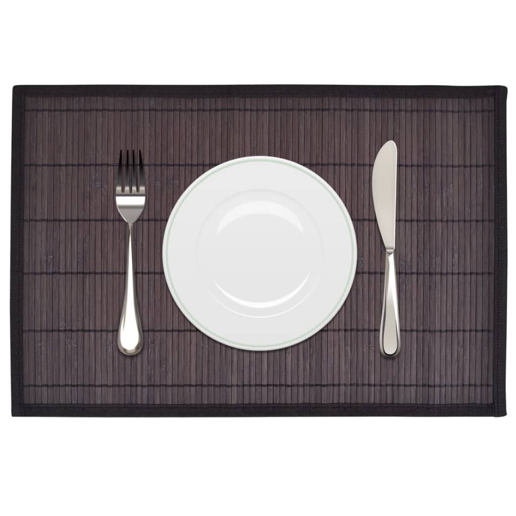 Vidaxl 6 placemats bamboe 30 x 45 cm donkerbruin