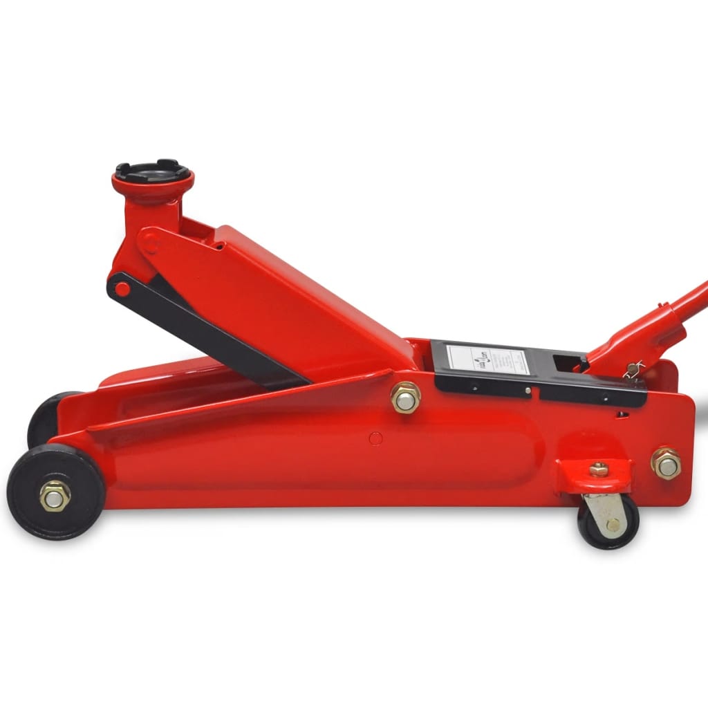 Vidaxl hydraulische vloerkrik laag profiel 3 ton rood