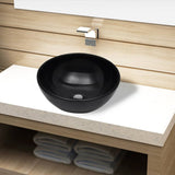 Vidaxl wasbak, keramiek, rond, zwart 325 mm