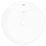 Vidaxl wasbak met overloop, keramiek, rond, wit