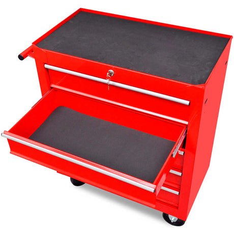 Vidaxl gereedschapswagen 5 lades rood